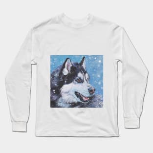 Siberian Husky Fine Art Painting Long Sleeve T-Shirt